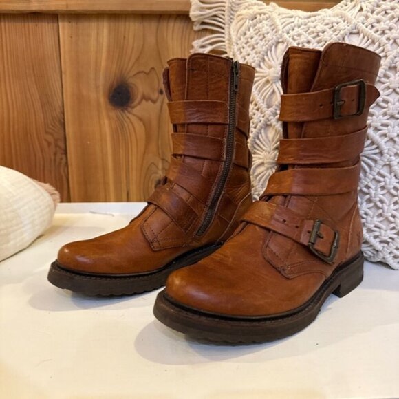 FRYE AND CO. Brown Combat Boots - Picture 2 of 7